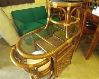 WICKER SMALL TABLE AND CHAIRS