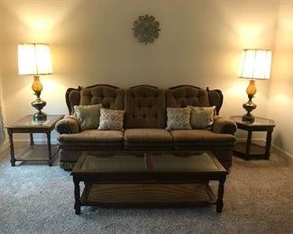 Retro Couch & Living Room Tables, Vintage Lamps