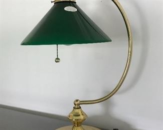 Brass & Green Glass Desk Lamp
