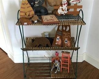 Cat Figurines, Plant Stand