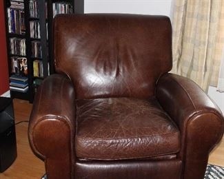 POTTERY BARN  ALL LEATHER RECLINER