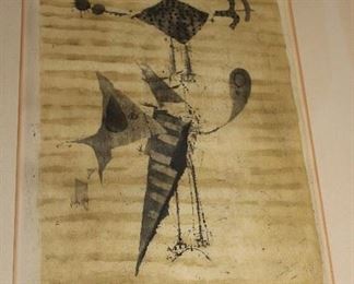 ANTIQUE SIGNED INK DRAWING  