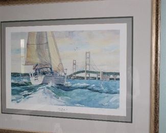 MIGHTY MAC AND SAILBOAT LITHOGRAPH