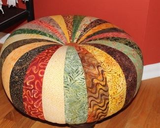 CUSTOM MADE UPHOLSTERED QUILTED "POUF" 