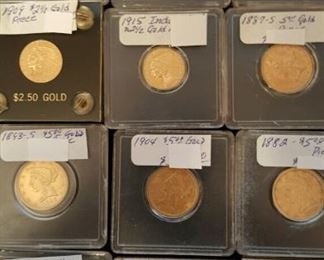 Sample of American gold coins