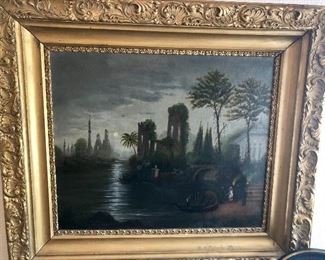Victorian Orientialist signed oil painting