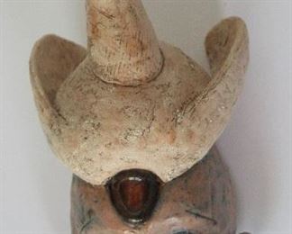 Hand made, one of a kind, ceramic wall mask