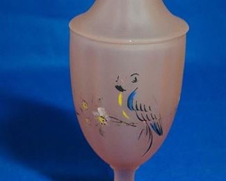 Pink parrot candy dish