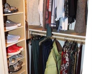 We have two closets full of small size, quality clothing and shoes.  Name brands include:  Fly London, Eilleen Fisher, Cold Haan, Helmut Lang, Majestic Paris, Vince and many more.  
