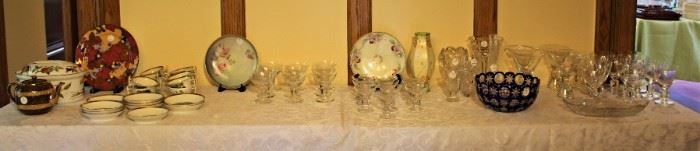 Beautiful stemware, creamware and Waterford crystal.  