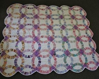 Double wedding ring quilt.  