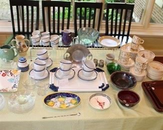 Lots of china, stoneware, pottery and glassware. 