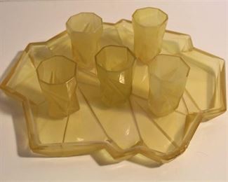 Ruba Rombic glasses with tray.  