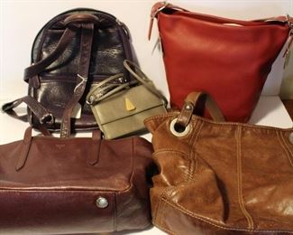Fossil, Madewell and Coach purses.  