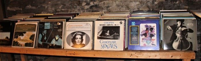 Mostly classical albums.  I estimate there are over 400.  They are priced at $2.00 each.  That is all the information that will be given!  Please no questions in regards to the records.  