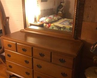 Maple dresser with mirror