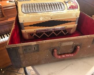 Accordion in its suitcase