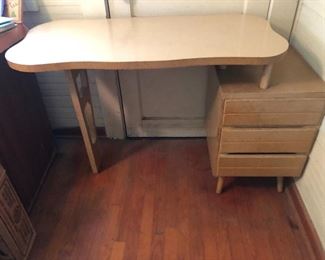 Vintage MCM two tier desk with laminate surface