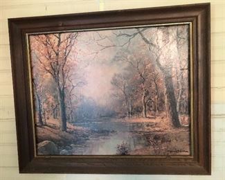 Lithograph of Robert Wood Autumn painting.