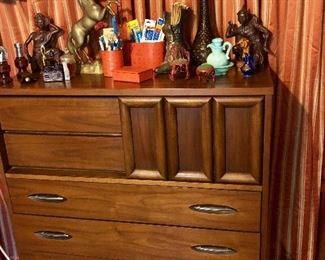 HOOKER Mid Century Modern tall chest of drawers with Sliding Door feature. 
SUPER RARE Piece to this suit 