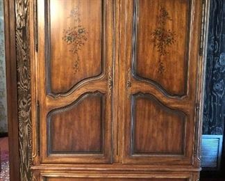 Drexel Heritage bedroom armoire.  Matching dresser/mirror, nite stand, canopy bed