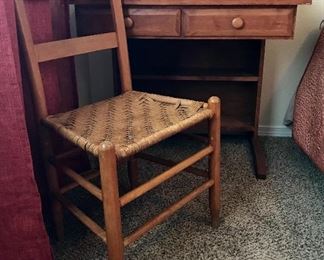 Wood desk and chair