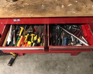 Tools in red chest