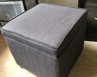 Black upholstered ottoman with storage!