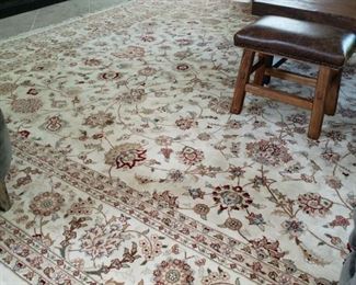 Handmade Oriental room size rug 14 feet 8 inches by 10 feet 7 inches