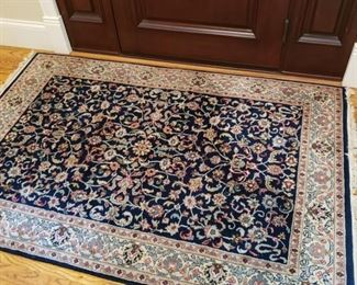 Handmade Oriental hall rug, 4 by 6 feet