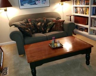 Loveseat and painted coffee table