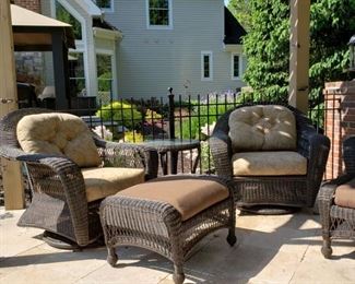 Summer Classics swivel armchairs and ottoman