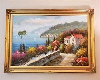 Framed oil painting on canvas, signed J. Burnett