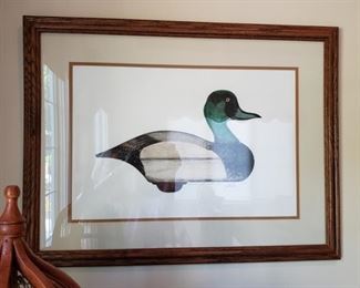 Broadbill Drake Decoy, North Barnegat, 1940 aquatint by Arthur Nevin