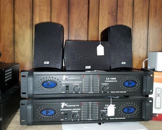 Two Technical Pro Professional Amplifier LZ-1000 and DCM speakers