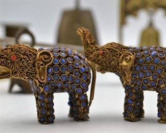 Vintage Brass Elephants 
