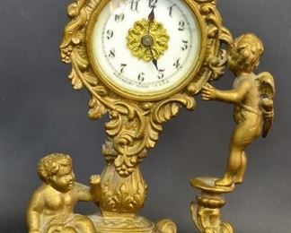 Antique Waterbury Clock With Cherubs 