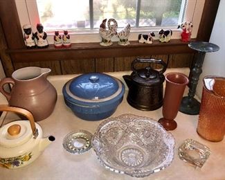 Collection of antique stoneware