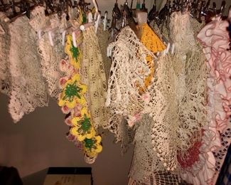 Vintage linens and hand crocheted dollies