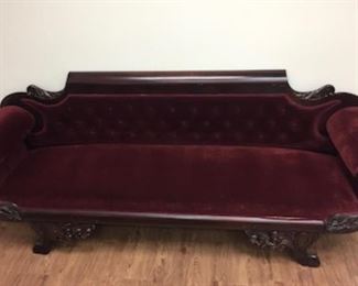 Antique Victorian Empire Style Recamier Sofa.