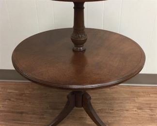 Antique Round Two Tier Stool Table.
