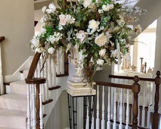 Entry floral on pedestal - may have to fiddle with the flowers a bit to your liking, but an amazing bouquet.