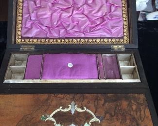 English Writing Box Ivory Inlay