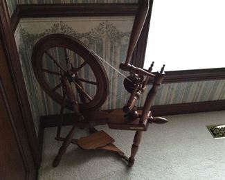 Rick Reeves handcrafted cherry spinning wheel. Signed. Never used. 
