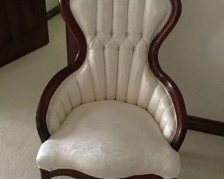 Ladies high back chair in ivory   