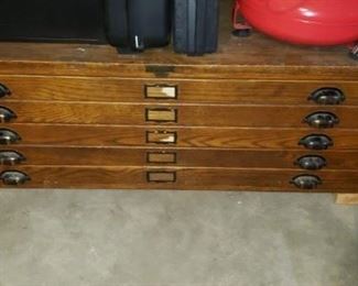 Vintage 5 drawer map cabinet