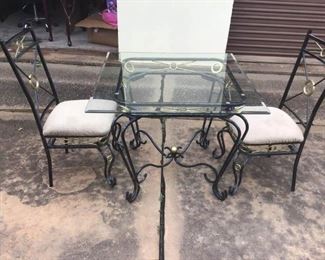 Metal Glass Dining Table