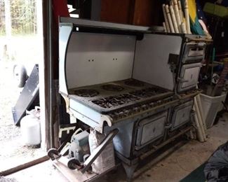 Early and very unusual Chambers professional stove from a grange.  The enamel is beautiful. Perfect for restoration or display!