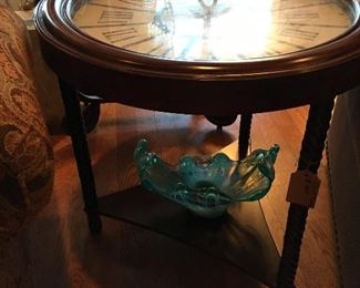 Clock face side table 