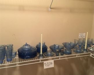 Blue Depression Glass Collection 